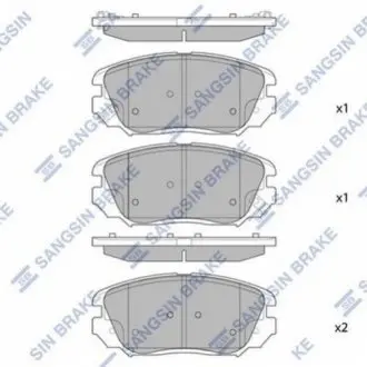 Тормозные колодки дисковые передние SANGSIN BRAKE Hi-Q (SANGSIN) SP1402