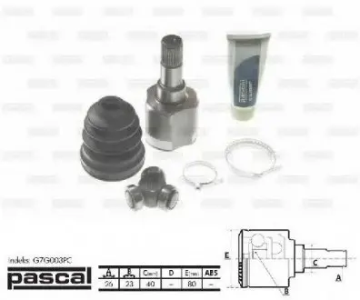 Шарнирный комплект, приводной вал PASCAL G7G003PC