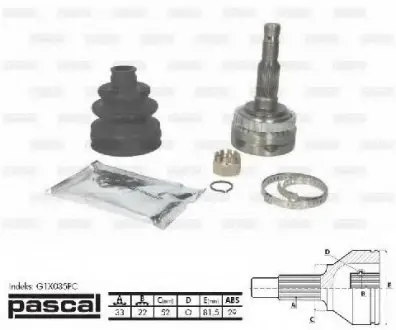 Шарнирный комплект, приводной вал PASCAL G1X035PC