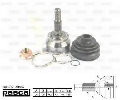 Шарнирный комплект, приводной вал PASCAL G1V010PC