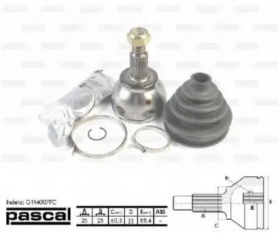 Шарнирный комплект, приводной вал PASCAL G1M007PC