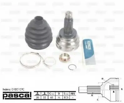 Шарнирный комплект, приводной вал PASCAL G1B010PC