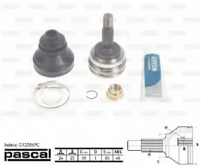 Шарнирный комплект, приводной вал PASCAL G12056PC