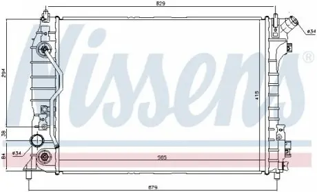 Радіатор CT/GMC LACETTI(04-)2.0 D(+)[OE 96983824] NISSENS 61695
