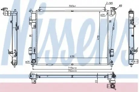 Радіатор HY SONATA(10-)2.0 i(+)[OE 253103S050] NISSENS 66783