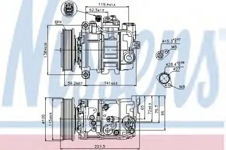 Компрессор, кондиционер NISSENS 89529