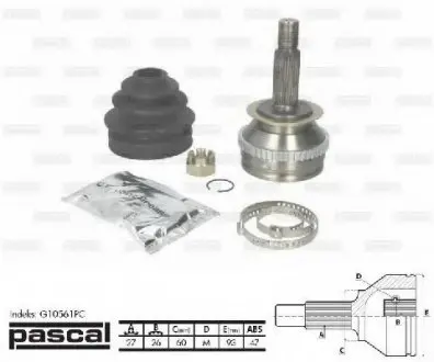 Шарнирный комплект, приводной вал PASCAL G10561PC