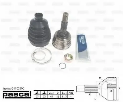 Шарнирный комплект, приводной вал PASCAL G11035PC