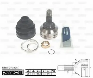 Шарнирный комплект, приводной вал PASCAL G1C010PC