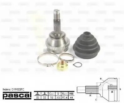 Шарнирный комплект, приводной вал PASCAL G1F022PC