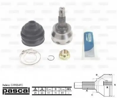 Шарнирный комплект, приводной вал PASCAL G1F054PC