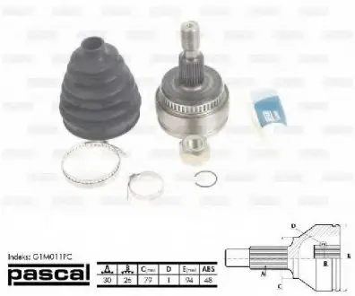 Шарнирный комплект, приводной вал PASCAL G1M011PC