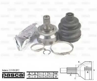 Шарнирный комплект, приводной вал PASCAL G1V012PC