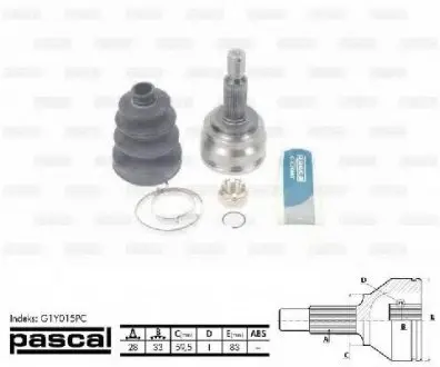 Шарнирный комплект, приводной вал PASCAL G1Y015PC