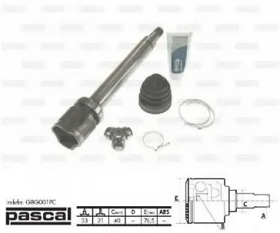 Шарнирный комплект, приводной вал PASCAL G8G001PC