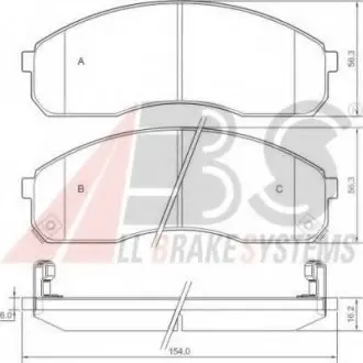 Тормозные колодки дисковые ABS A.B.S. 37275