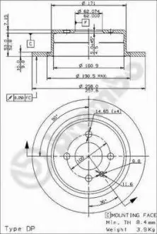 Тормозной диск BREMBO 08394724
