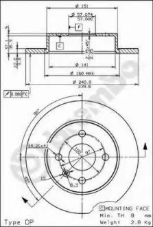 Тормозной диск BREMBO 08762675