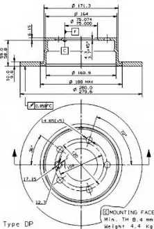 Тормозной диск BREMBO 08978711