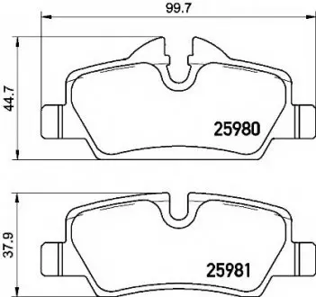 Комплект тормозных колодок BREMBO P06090