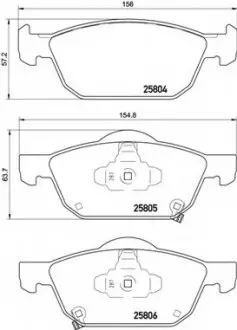 Гальмівні колодки дискові, к-кт. P28 076 BREMBO P28076