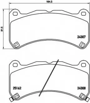 Комплект тормозных колодок, дисковый тормоз BREMBO P83146