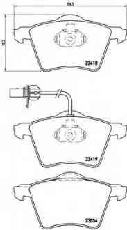 Комплект тормозных колодок, дисковый тормоз BREMBO P85062