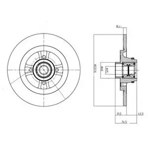 Тормозной диск Delphi BG9025RS