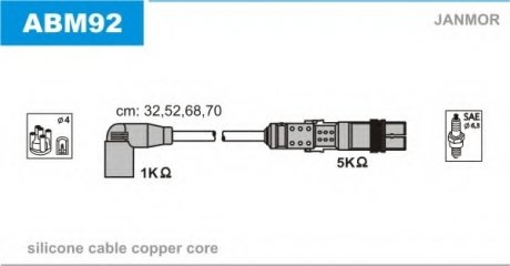 Комплект проводов зажигания Janmor ABM92 (фото 1)