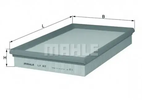 Повітряний фільтр KNECHT MAHLE / KNECHT LX63