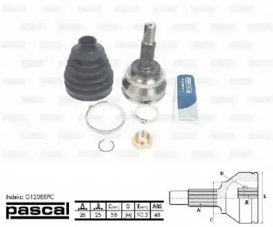 Шарнирный комплект, приводной вал PASCAL G12088PC