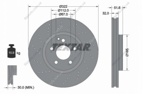 Тормозной диск TEXTAR 92277705 (фото 1)