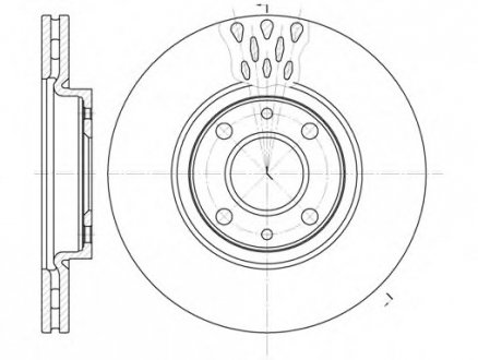 Гальмівний диск (передній) ALFA ROMEO MITO /CITROËN NEMO/FIAT 500/ DOBLO/PANDA/FIORINO /LANCIA YPSIL D6443.10 WOKING D644310 (фото 1)