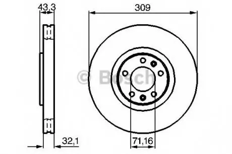 Тормозной диск BOSCH 0986479027