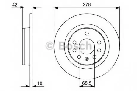 Гальмівний диск CHEVROLET/OPEL Astra/Zafira/ 'R'1.6-2.204-15 BOSCH 0986479515
