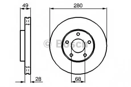 Тормозной диск BOSCH 0986479B61