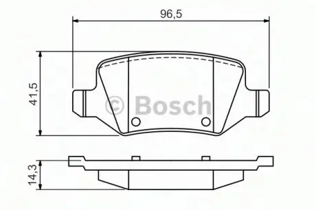 Комплект тормозных колодок, дисковый тормоз BOSCH 0986494569 (фото 1)