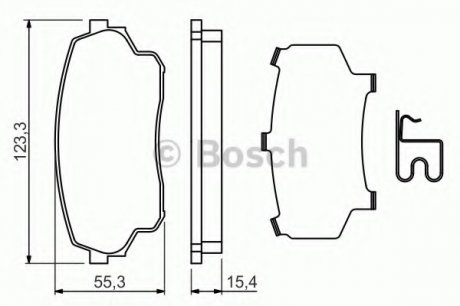 Комплект гальмівних колодок, дискове гальмо BOSCH 0986494711