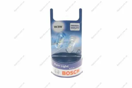 Автолампа W3W 12V 3W W2.1x9.5d Pure Light (без цоколя) (блістер/2шт.) 1 987 301 028 BOSCH 1987301028 (фото 1)