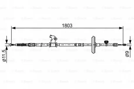 Трос, стоянкова гальмівна система BOSCH 1987482508