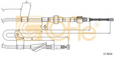 Трос, стояночная тормозная система COFLE 174014 (фото 1)