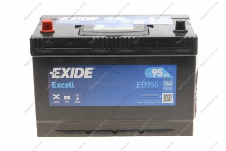Батарея акумуляторна Excell 12В 95Аг 720А(АЗІЯ) L+ EXIDE EB955 (фото 1)