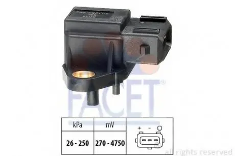 Датчик тиску наддуву (3 конт.) BMW 3(E36)/5(E34,E39)/7(E38) 2.5D 91-07 10.3029 FACET 103029