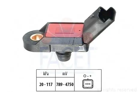 Датчик тиску повітря Citroen C4/C5 / Peugeot 206/307/406/407 1.8-3.0 i 00-> 10.3056 FACET 103056