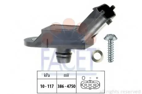 Датчик тиску наддуву (4 конт.) AUDI A1/A3-A8/CADDY/PASSAT/T5 1.2-6.3 03- 10.3133 FACET 103133