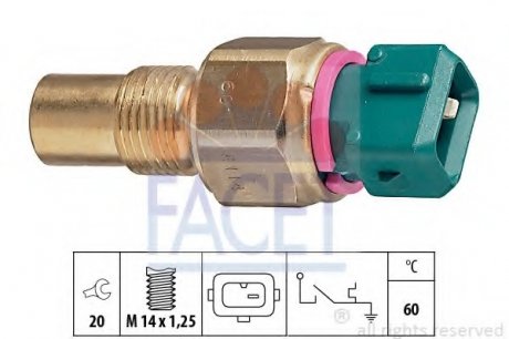 Термівимикач, сигнальна лампа охолоджуючої рідини FACET 74114 (фото 1)