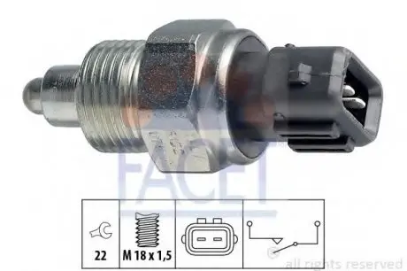 Выключатель, фара заднего хода FACET 76152