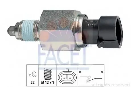 Вимикач, фара заднього ходу FACET 76196
