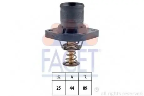 Термостат Peugeot Expert/Citroen C4/C5 1.8-2.0 16V 99- (89C) з корпусом 7.8423 FACET 78423