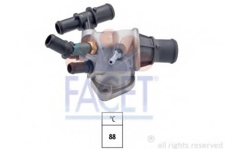 Термостат Fiat Doblo 1.9 JTD/D 01- (88C) з прокладкою 7.8585 FACET 78585 (фото 1)